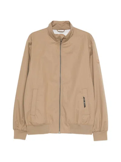 Save The Duck High-neck Long-sleeved Casual Jacket In Brown