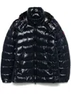 Save The Duck Florian Lacquered Effect Hooded Puffer Jacket In Dark Blue