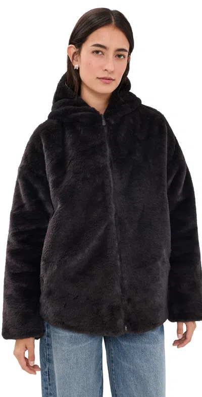 Save The Duck Davina Faux Fur Coat Brown Black