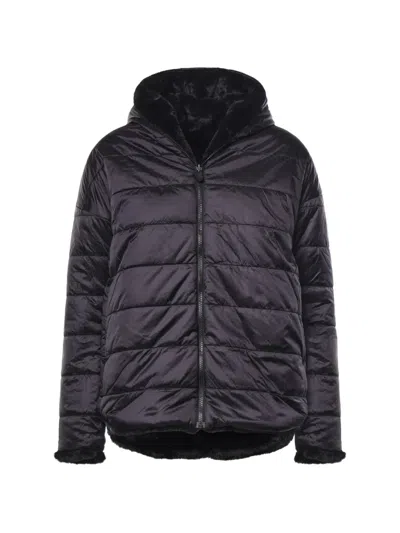 Save The Duck Davina Reversible Faux-fur Coat In Black
