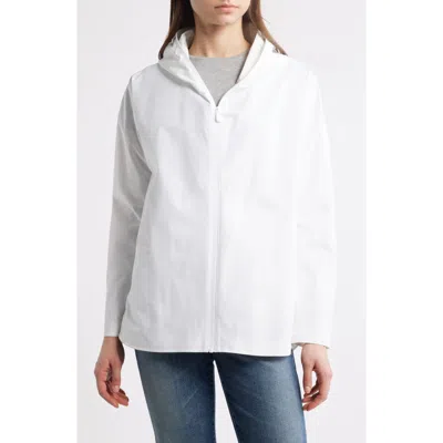 Save The Duck Dawa Water Repellent Hooded Rain Jacket In White