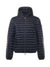 Save The Duck Hooded Zip Ripstop Jacket In Blue