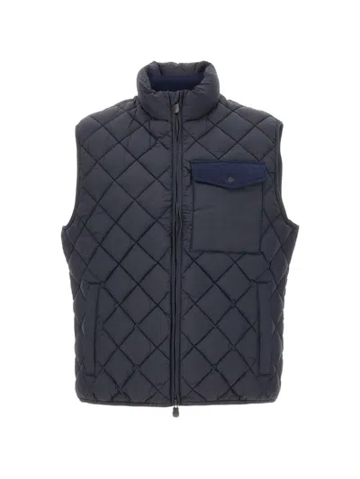 Save The Duck Diamond-quilted Gilet In Blue