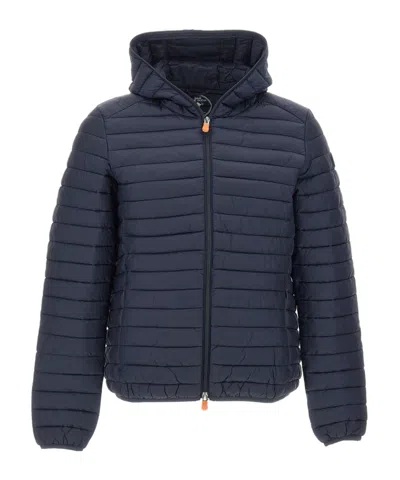 Save The Duck Donald Hooded Down Jacket In Blue