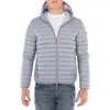Save The Duck Donald Hooded Puffer Jacket In Silver