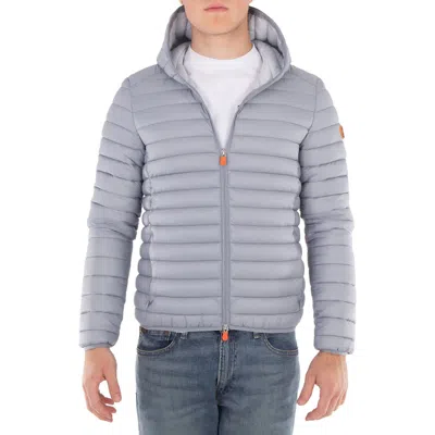 Save The Duck Donald Hooded Puffer Jacket In Silver
