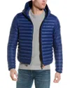 Save The Duck Donald Quilted Hooded Water Resistant Insulated Puffer Jacket In Blue