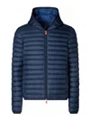 Save The Duck Nylon Casual Jacket With Animal-free Plumtech Padding In Dark Blue