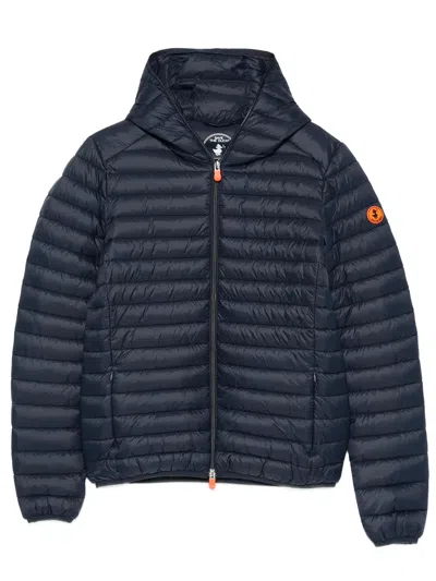 Save The Duck Donald Quilted Hooded Jacket In Blue
