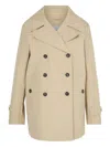 Save The Duck Double-breasted Buttoned Coat In Neutral