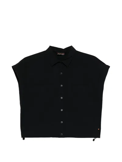 Save The Duck Drawstring-hem Sleeveless Shirt In Black