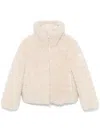 Save The Duck Kennie Water Repellent Faux Shearling Jacket In Nude & Neutrals