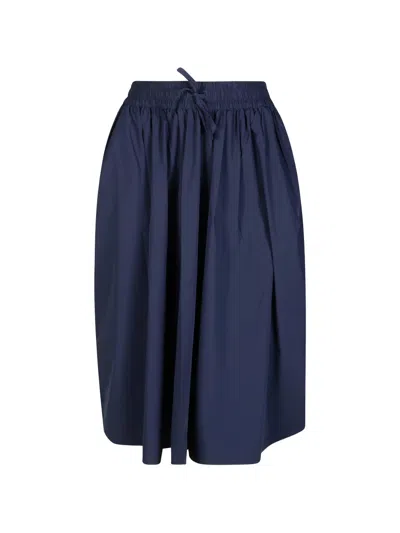 Save The Duck Elasticated-waist Midi Skirt In Blue