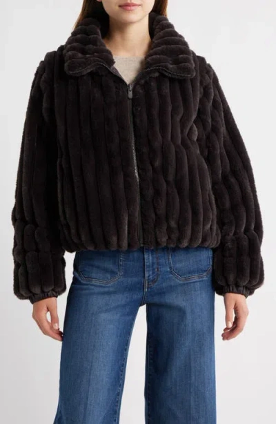Save The Duck Elina Faux Fur Jacket In Brown