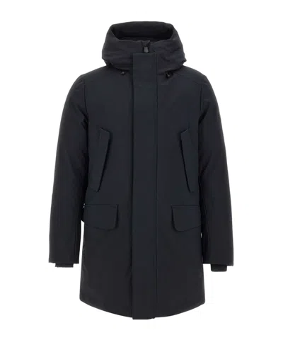 Save The Duck Elon Hooded Zip-up Parka In Black