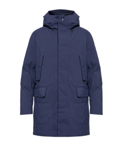 Save The Duck Elon Hooded Zip-up Parka In Blue