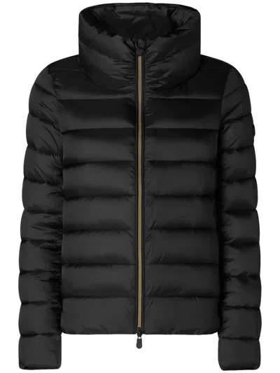 Save The Duck Long-sleeved Quilted Cotton Clothes In Black
