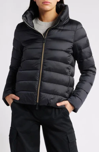 Save The Duck Elsie Water Resistant Quilted Puffer Coat In Black