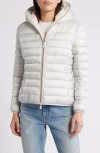 Save The Duck Elvira Quilted Water Repellent Hooded Puffer Jacket In Fog Grey