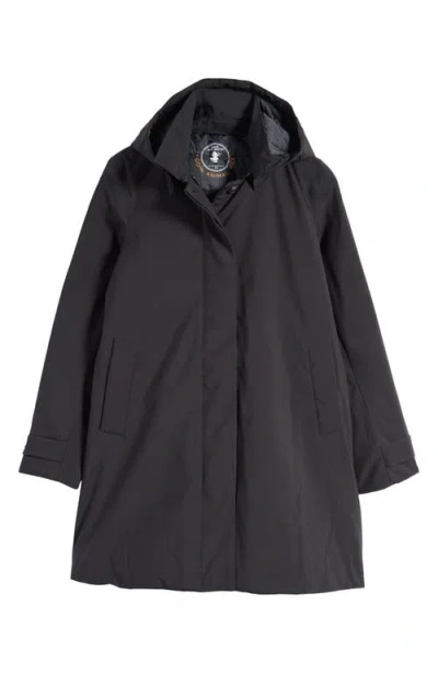 Save The Duck Embie Water Repellent Hooded Jacket In Black