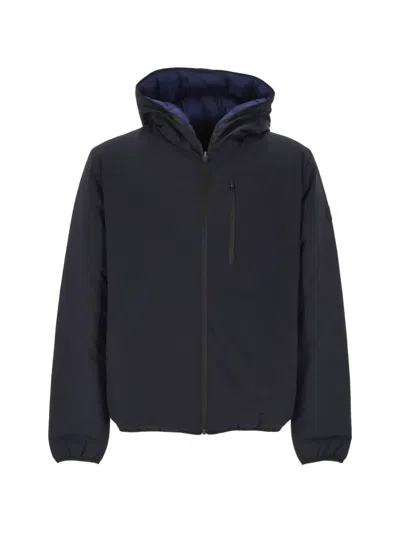 Save The Duck Ezra Reversible Hooded Zip-up Padded Jacket In Blue