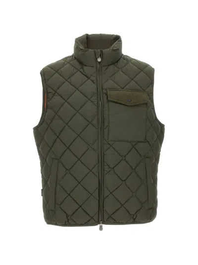 Save The Duck Fabrice Diamond-quilted Gilet In Green
