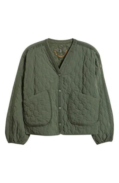 Save The Duck Fara Water Resistant Quilted Jacket In Green