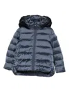 Save The Duck Faux-fur Hooded Padded Jacket In Blue