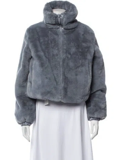 Pre-owned Save The Duck Faux Fur Jacket In Gray