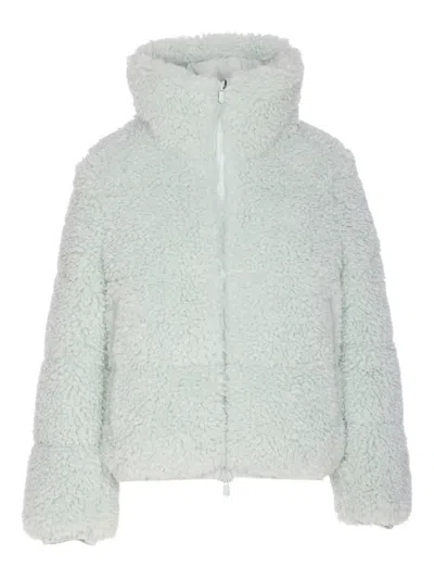 SAVE THE DUCK FAUX-FUR LOGO-PATCH JACKET