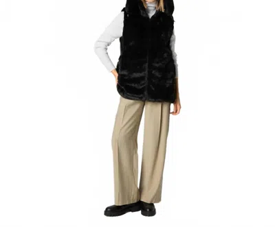 Save The Duck Faux Fur Reversible Vest In Black