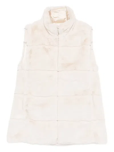 Save The Duck Faux-fur Vest In Neutral