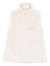 Save The Duck Reversible Beige Jacket With High Collar In Pink