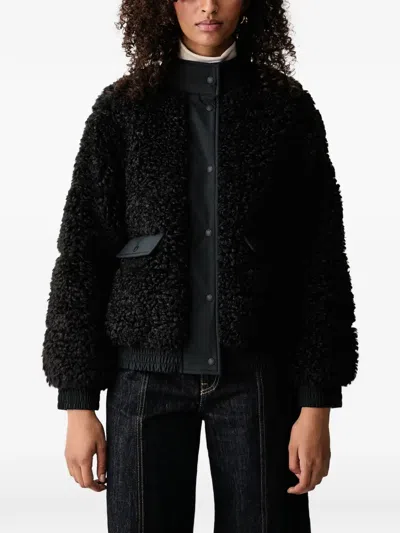 Save The Duck Faux-shearling Puffer Jacket In Black