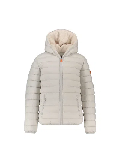 Save The Duck Kids' Finnegan Hooded Jacket With Teddy Linin In Metallic
