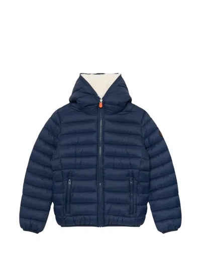Save The Duck Kids' Finnegan Hooded Quilted Jacket In Blue