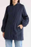 Save The Duck Fiorella Hooded Windbreaker Jacket In Blue Black
