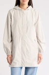 Save The Duck Fiorella Hooded Windbreaker Jacket In Rainy Beige
