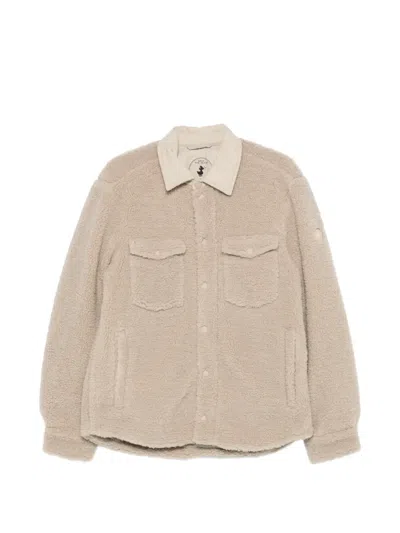 Save The Duck Fleece-texture Corduroy-collar Jacket In Nude