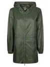 Save The Duck Lightweight Green Nylon Parka With Practical Features In Green