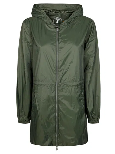 Save The Duck Fleur Cappotto Con Cappuccio In Green