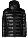 Save The Duck Florian Down Jacket With Lacquered Finish And Removable Hood Clothing In Black