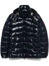 Save The Duck Florian Lacquered Effect Hooded Puffer Jacket In Blue