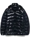 Save The Duck Florian Lacquered Effect Hooded Puffer Jacket In Blue