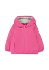 Save The Duck Fuchsia Coco Windbreaker For Baby Girl With Logo In Pink