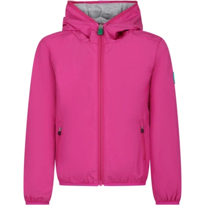 Save The Duck Kids' Fuchsia Windbreaker For Girl With Logo