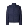 Save The Duck Functional Blue Jacket With Stand-up Collar And Double-slider Zip