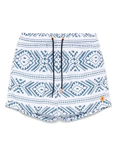 Save The Duck Geometric-print Swim Shorts