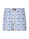 Save The Duck Getu Boat-print Swim Shorts In White