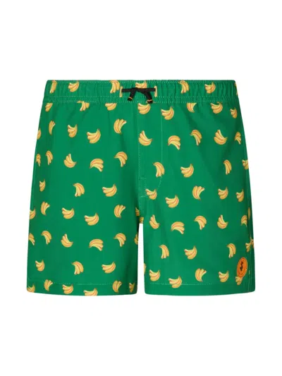 Save The Duck Kids' Getu Fruit-print Swim Shorts In Green